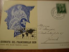Karte Tag der Briefmarke 1944, gelaufen