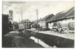 Wiesendangen (ZH) Dorfpartie mit Kirche - Bauernhäuser  1908