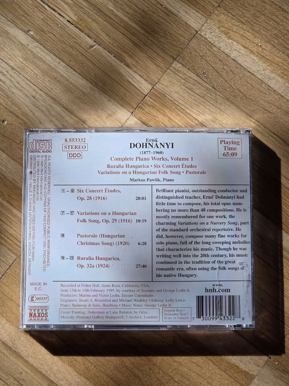 CD: CD: Ernö Dohnanyi Complete Piano Works Vol 1  – Usato da Aesch BL venduto da immon 1