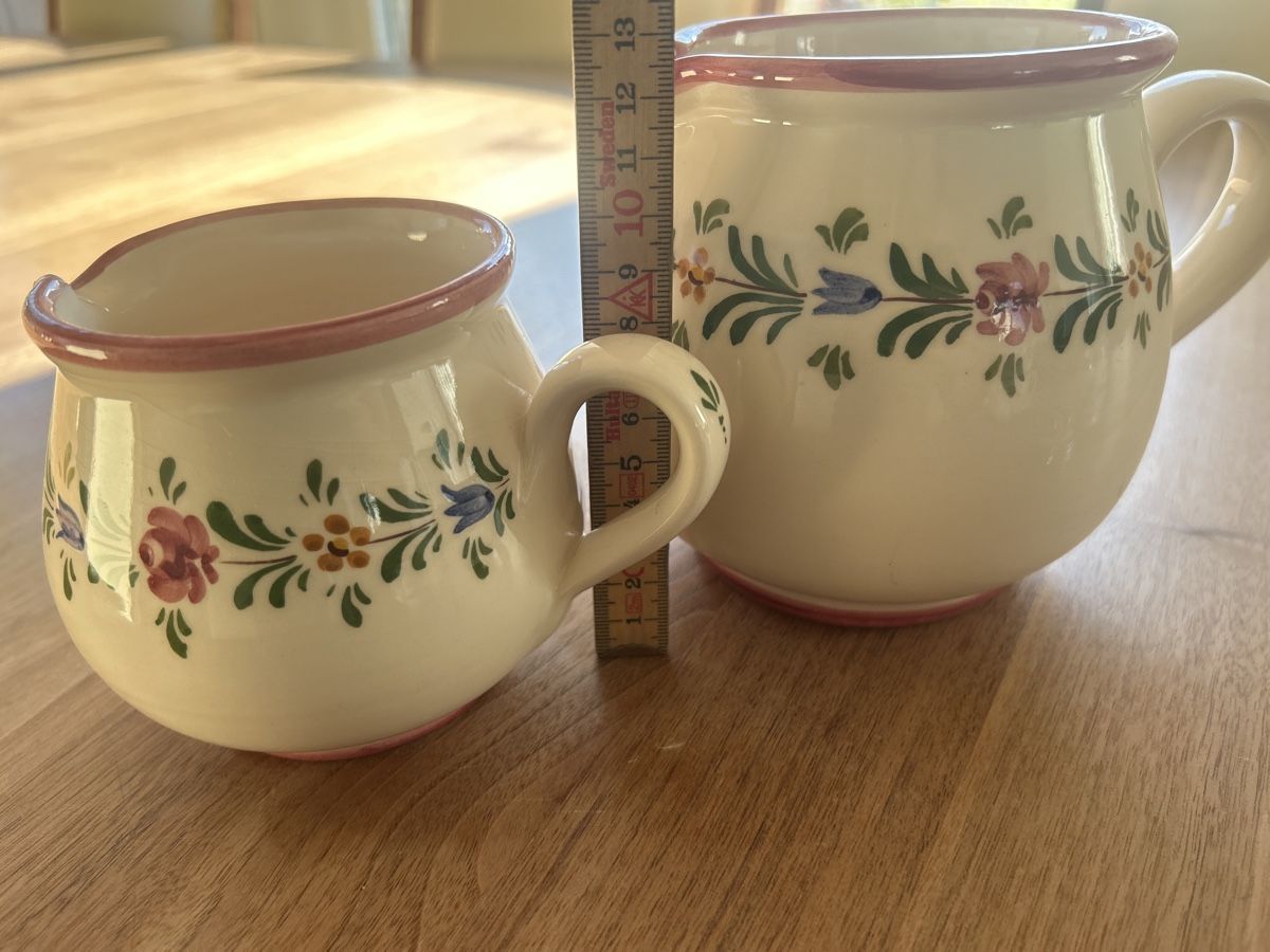 Teiere: Schönes Milch- oder Teeset, Keramik mit Blumenmuster – Usato da Appenzell venduto da ErMaBaGm