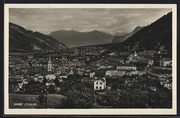 Cartes postales: AK Chur, Gesamtansicht mit der Kirche – D'occasion à Berlin par bartko-reher
