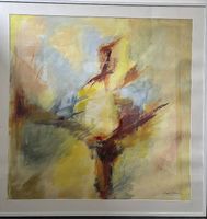 Gemälde, acryl auf Papier inkl. Rahmen.