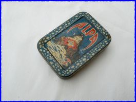 alte Blechdose "ALPA" - ~50er-Jahre - für Flickzeug 8x5.5 cm
