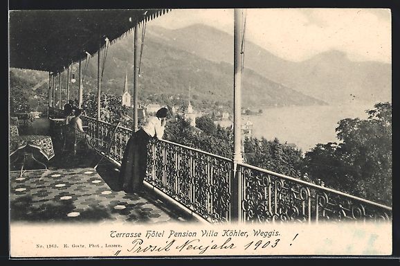 Cartes postales: Weggis, Terrasse Hotel Pension Köhler – D'occasion à Berlin par bartko-reher