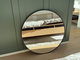 IKEA LINDYN Spiegel rund 80 cm schwarz Wandspiegel Dekospieg
