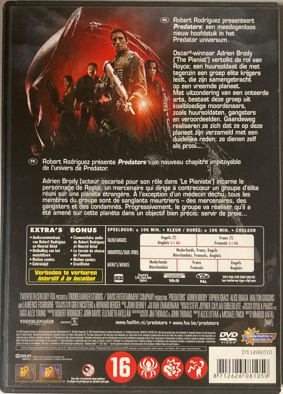 Tutti i DVDs: PREDATORS – Usato da Poliez-Pittet venduto da Newtown-Records 1