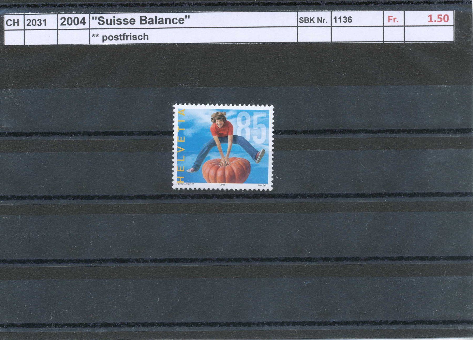 Tutti i francobolli: 2004 "Suisse Balance", ** postfrisch – Nuovo (secondo la descrizione) da Winterthur venduto da Zupogeru