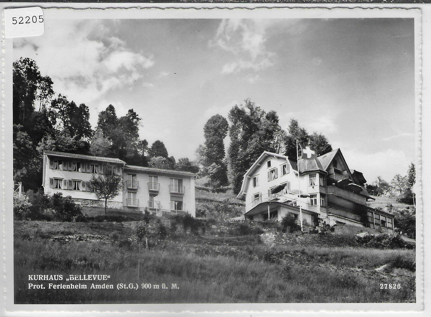 Cartoline postali: Kurhaus "Bellevue" Prot. Ferienheim Amden – Usato da Ettingen venduto da Kartenplanet
