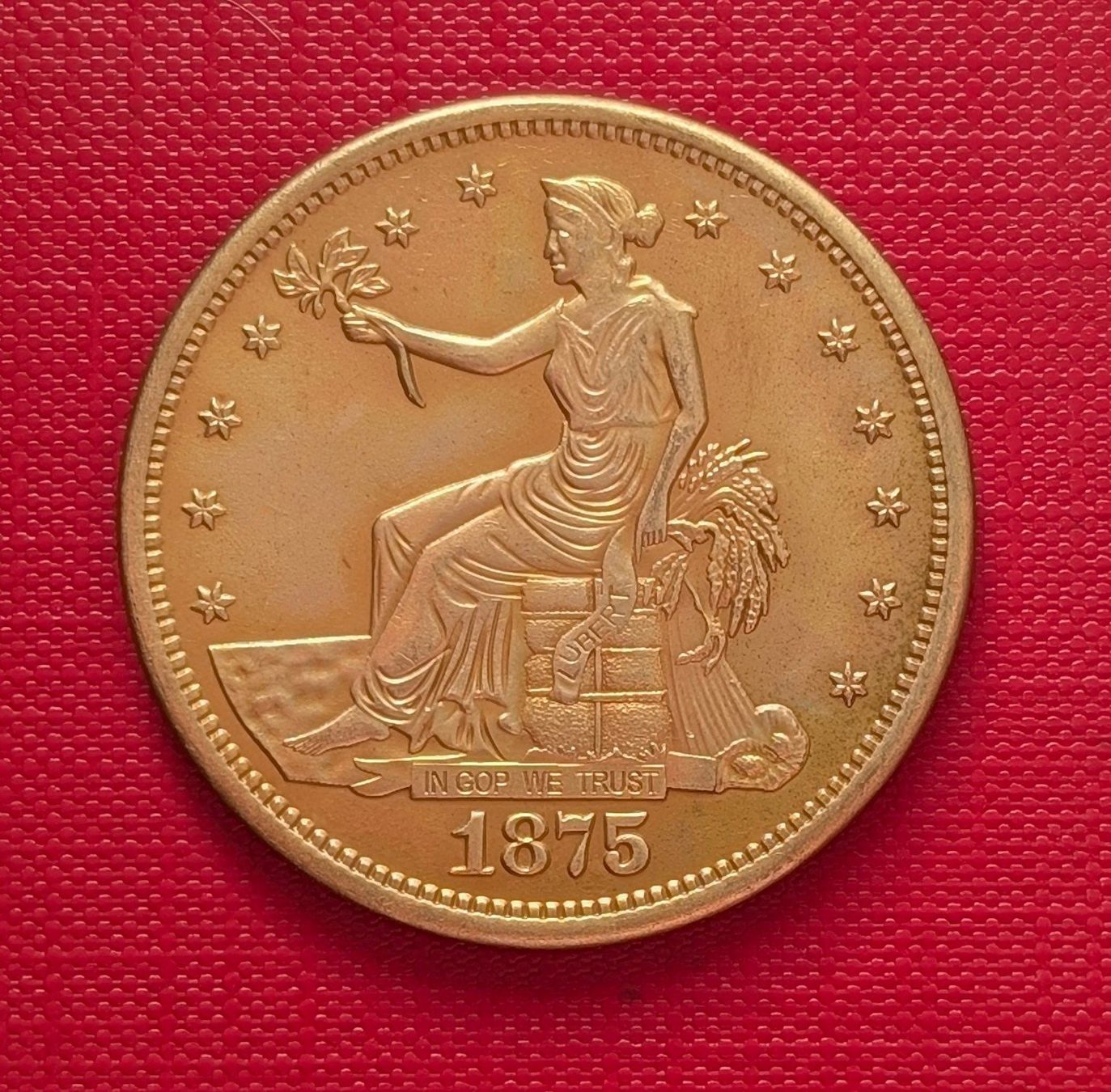 Tutti le monete: USA-Trade Dollar 1875++Goldedition/Replik – Nuovo (secondo la descrizione) da Hittnau venduto da stamps_and_coins 1
