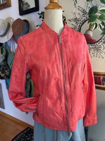 *:• ★Frühlings Lederjacke in Koralle *:• ★ 40