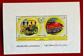 ARABISCHE EMIRATE SHARJAH BLOCK AUTO MERCEDES BENZ 1970**