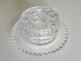 Vintage Zuckerdose aus Kristallglas mit Deckel | Kristall