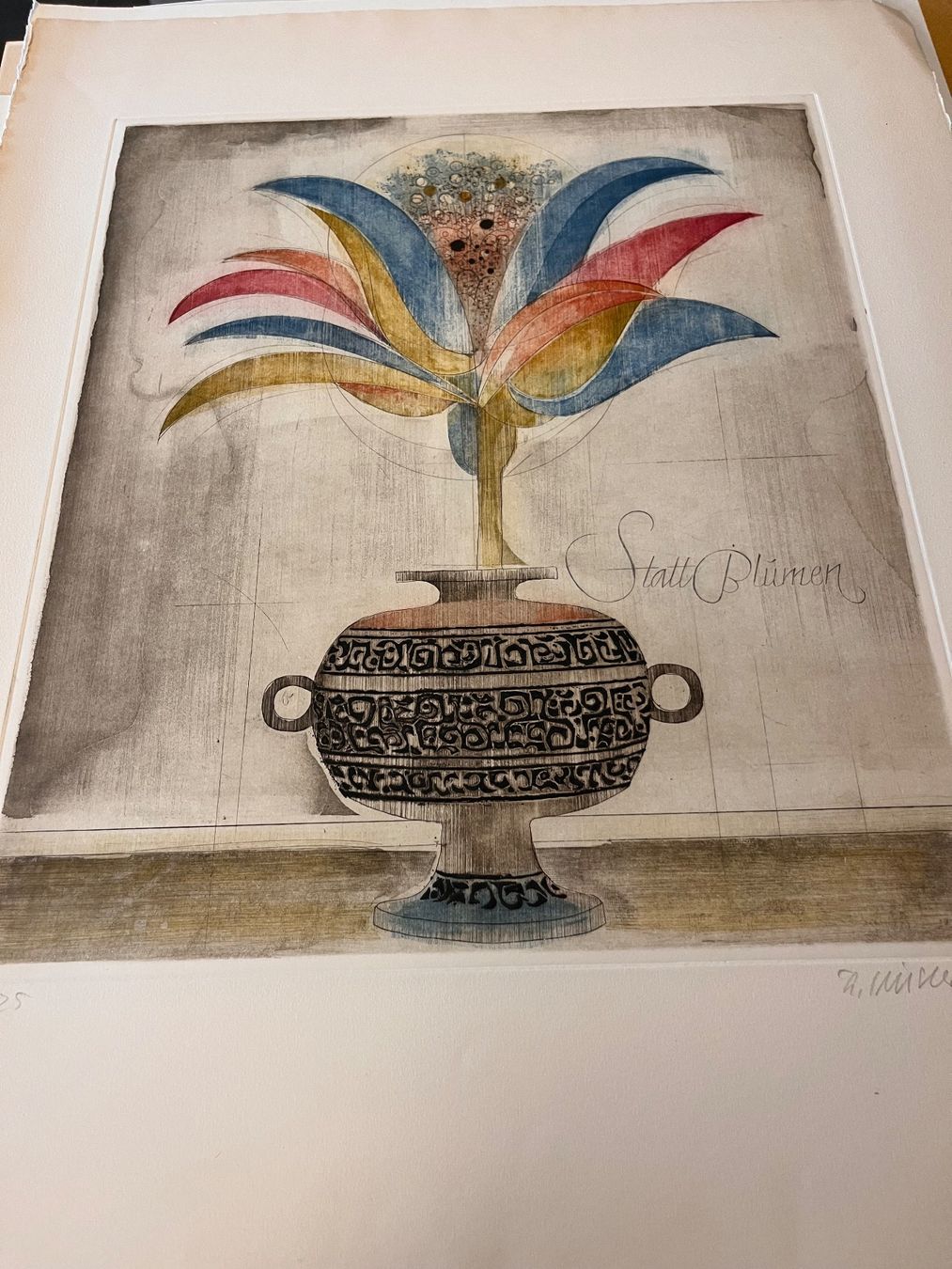 Grafica & Litografie: Finsterer Alfred "Lithographie "Wunderblume"  1980 – Usato da Uster venduto da colmo 1