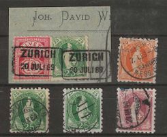 1888 : Steh. Helvetia Nr. 66B, 67B + 71B, KP 400.--