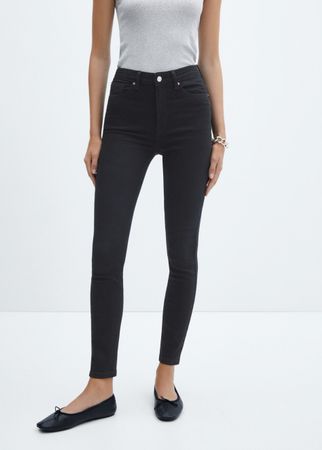 MANGO Skinny Jeans hoher Bund, Gr.34, schwarz, NEU + Etikett