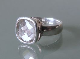 POMPIDOU Silber 925 Fingerring Bergkristall Gr. 56