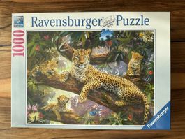 Ravensburger Puzzle, 1000 Teile, Leopard Familie, Neu!