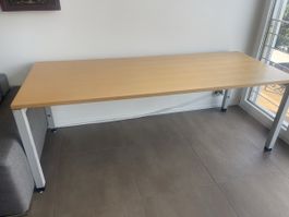 Schreibtisch helle Holzoptik Metallgestell L200cmx80cmx72cm