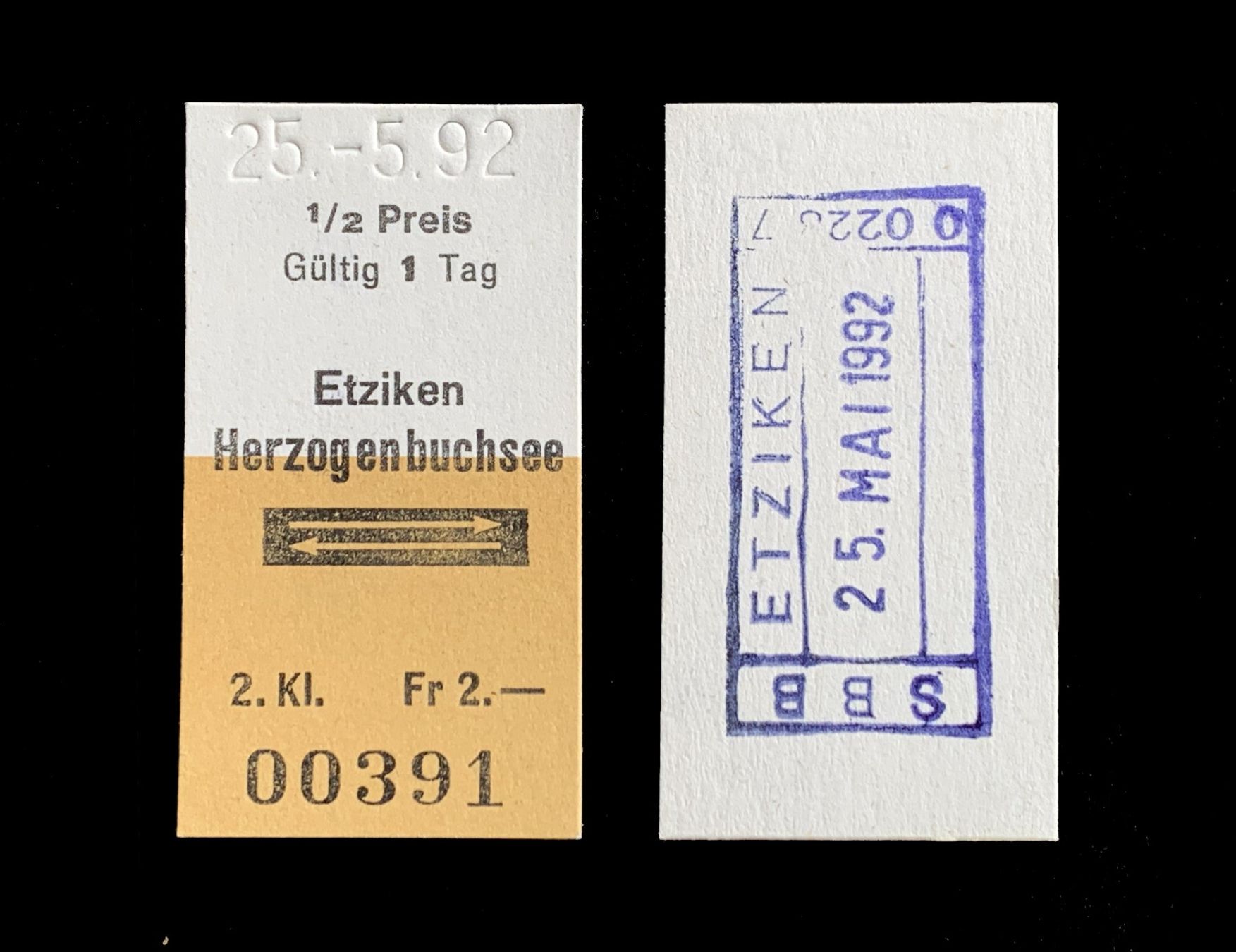 Biglietti: Etziken Herzogenbuchsee Solothurn SBB Edmondsonsches Billett – Nuovo (secondo la descrizione) da Bern venduto da AWiBe