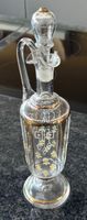 Antike Kristall Karaffe - gold - dekoriert - Wein - Vintage