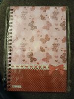 Neues Notizbuch A5 Office Line, Schmetterlinge, Rosa.