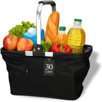 Einkaufskorb faltbar 30 L Aluminiumrahmen schwarz
