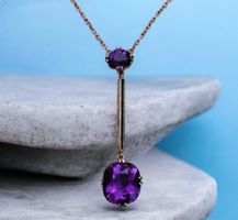 Wunderschöne Antike Halskette Collier Amethyst 9ct Gold✨