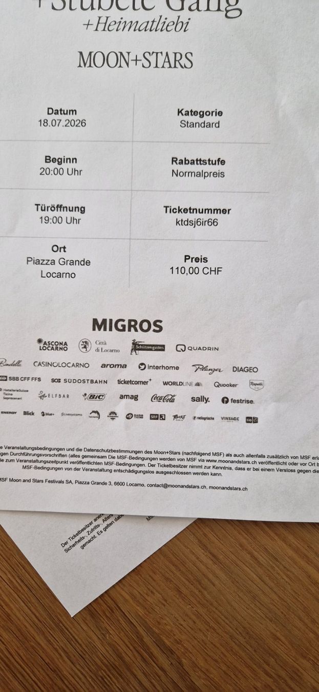 Tickets: MOON+STARS Trauffer + Stubete Gäng Ticket – Neu und originalverpackt aus Hittnau von kse_m8sw 1