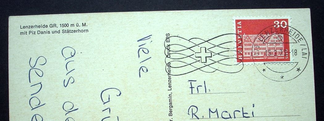 Cartoline postali: LENZERHEIDE mit Piz Danis u. Stätzerhorn – Usato da Jona venduto da philajona 1