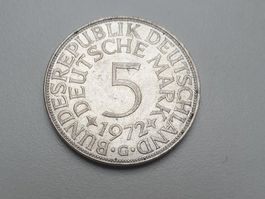 🇩🇪 Germany 5 Mark 1972 G Silver 11.2 g .625