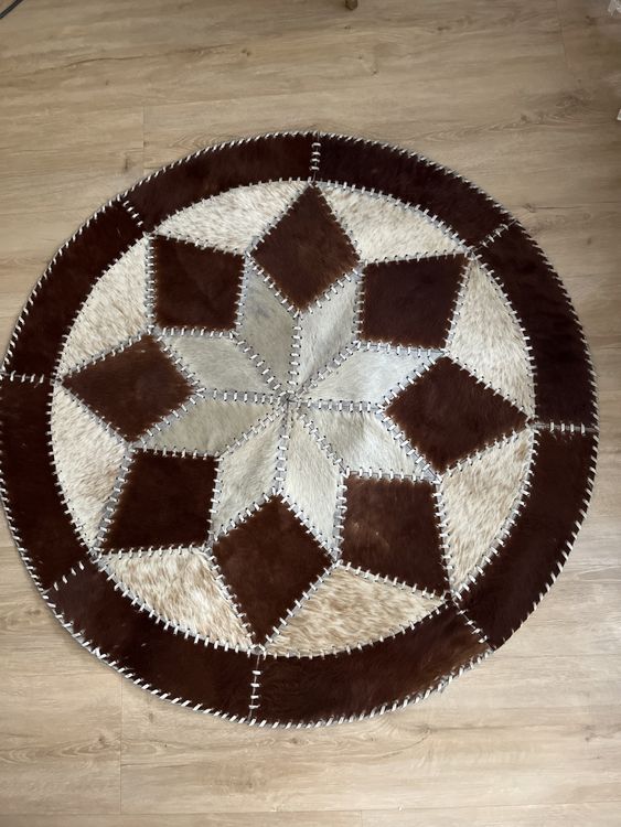 Kuhfell Teppich Rund