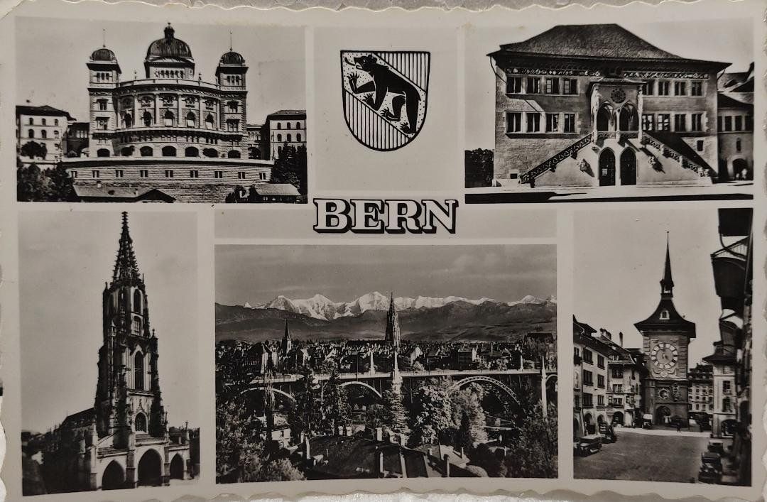 Cartoline postali: BERN - Multi vues - 1952 – Usato da Delémont venduto da Domdom1