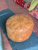 Leder-Pouf/Hocker aus Marokko