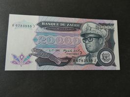 Zaire 1991, 20'000 Zaires -   ungefaltet