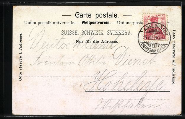 Cartoline postali: Adelboden, Taubenhaus mit Lohner, Stegho – Usato da Berlin venduto da bartko-reher 1
