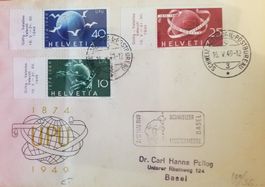 B81) 294-96, 75 Jahr Weltpostverein UPU, 1949 FDC Kt.100.-