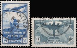 Frankreich 1936 Flugpost, Ozeanüberquerung, gestempelt