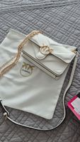 Borsa Pinko Love One Mini Tripla Catena bianca in pelle