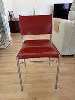 Esszimmerstühle rot Metallgestell 6 Stck. guter Zustand