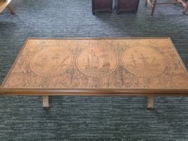 Massiver Kupferplatte Couchtisch mit Schiffs-Motiven