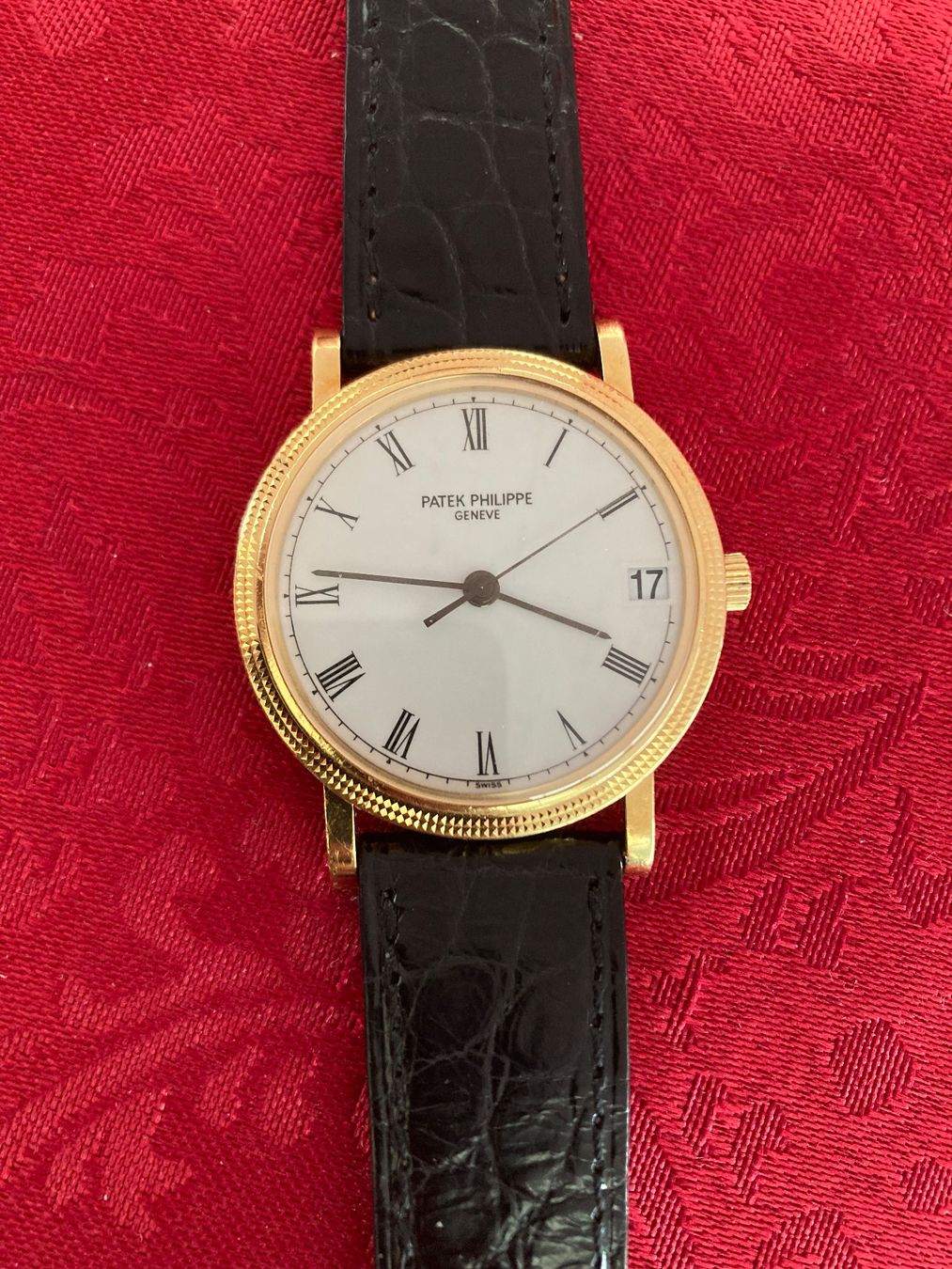 Patek Philippe Orologi: Patek Philippe, Calatrava Ref. 3802, autom, Datum, 18K Gold – Usato da Chur venduto da Spuntz1