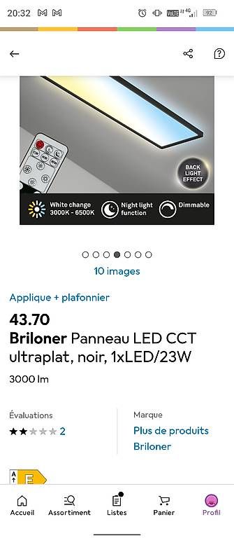 Lampade: Lampe LED Briloner 23w neuve  – Usato da Le Noirmont venduto da jer_jzh5 2