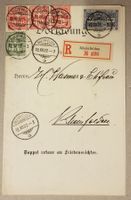 B46) 1902 Ziffermarke Mischfrankatur Vorladung, RHEINFELDEN