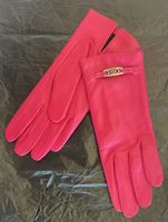 Pinke Lederhandschuhe, Grösse 7.5 - Neu!