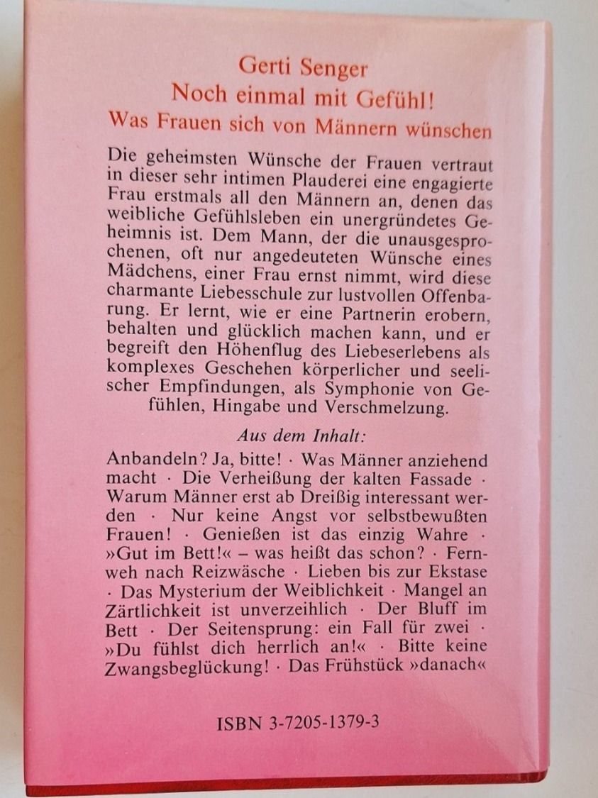 Libri: Noch einmal mit Gefühl /Gerti Senger – Usato da Zürich venduto da t24_de 1