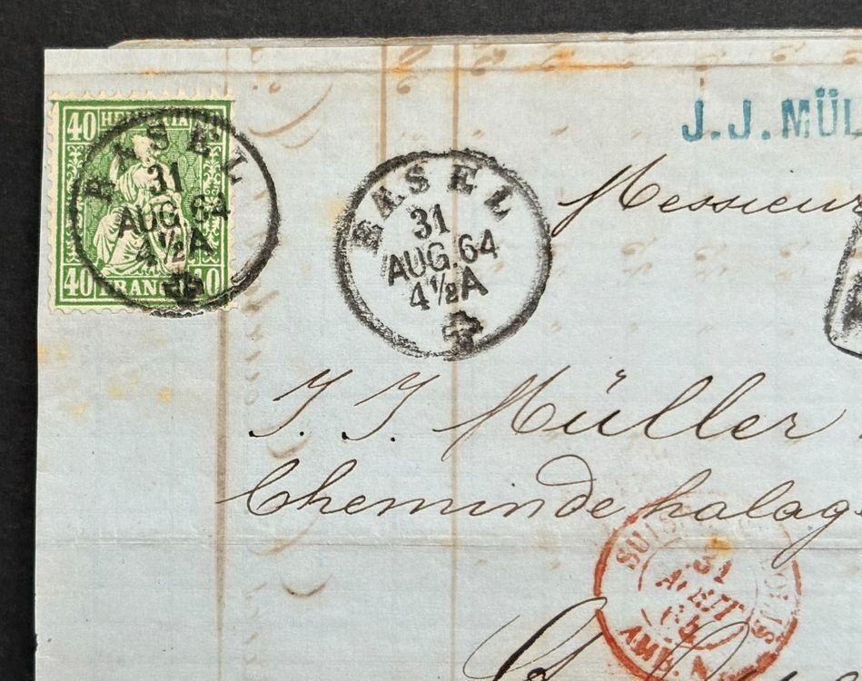 Alle Briefmarken: BASEL 31. AUGUST 1864 – Gebraucht aus Ostermundigen von Wyatt-Earp 1