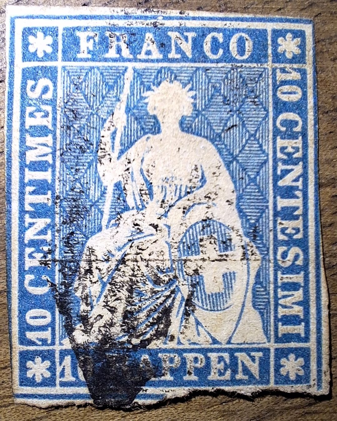Tutti i francobolli: Strubel 23A3 mit Befund Kat. 110.- – Usato da Balgach venduto da SIMEON27