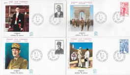 4 FDC Frankreich General De Gaulle 1971