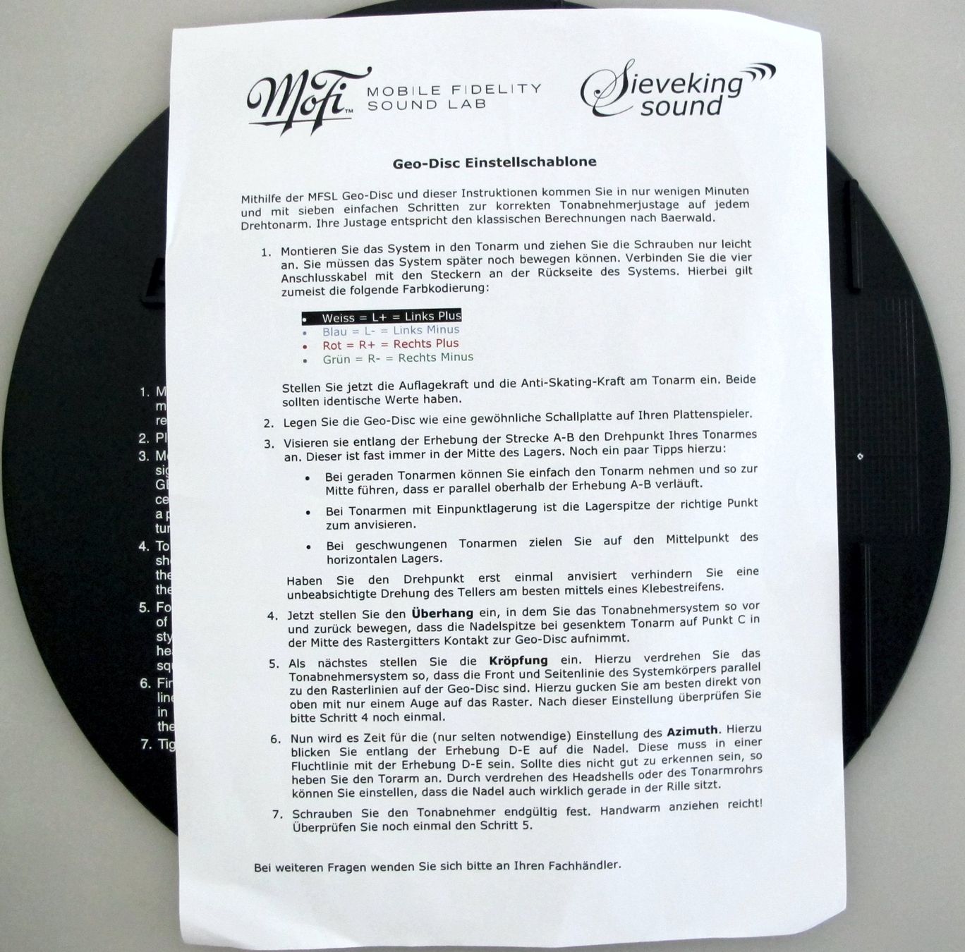 Schallplatten: MFSL Geo-Disc Justageschablone – Gebraucht aus Reinach AG von Yaris6 2