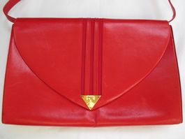 BALLY – Vintage Schultertasche / Clutch aus rotem Leder